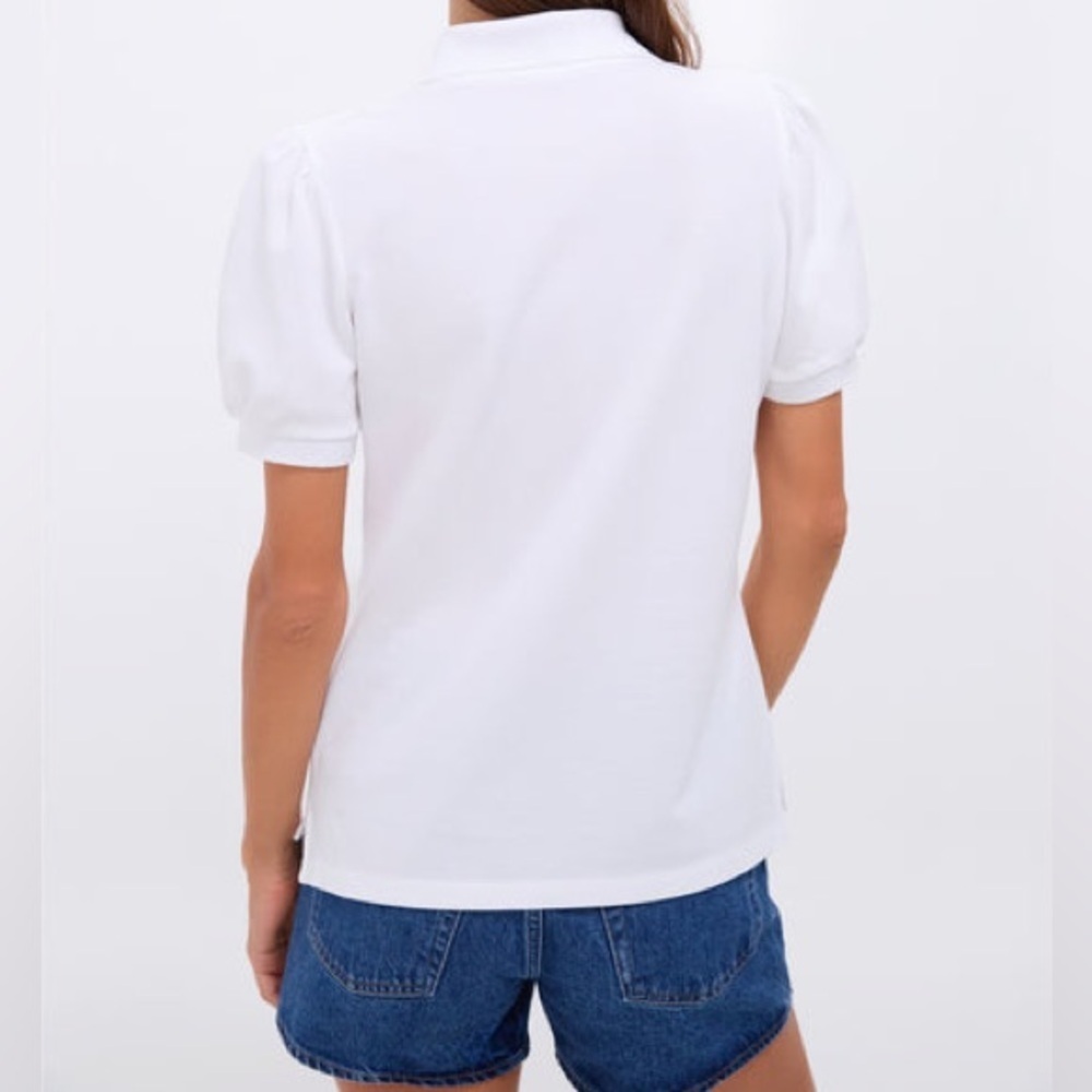 TUCKERNUCK White Pique Puff Sleeve Peggy Polo - Picture 2 of 6